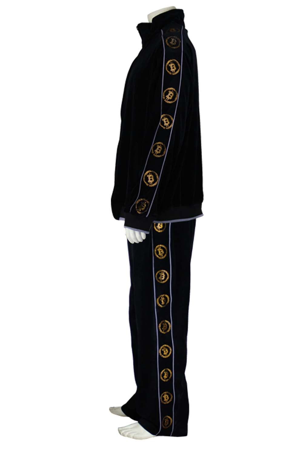 Black Velour Bitcoin Bling | Satoshi | Sweatsedo