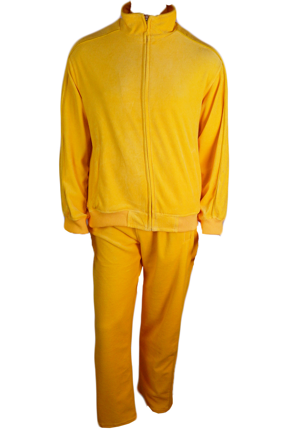 Mens Gold Velour Tracksuit with Piping – Sweatsedo
