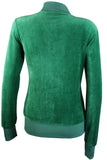 St. Patrick's Day costume, tracksuit, green sweatshirt, shamrocks, velour, custom embroidery, rhinestones, bling bling, zip jacket