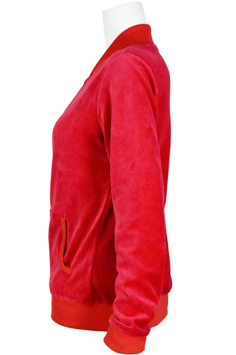 Hovedgade Effektiv Fjern Red Velour Collar Jacket | Track Jacket | Sweatsedo