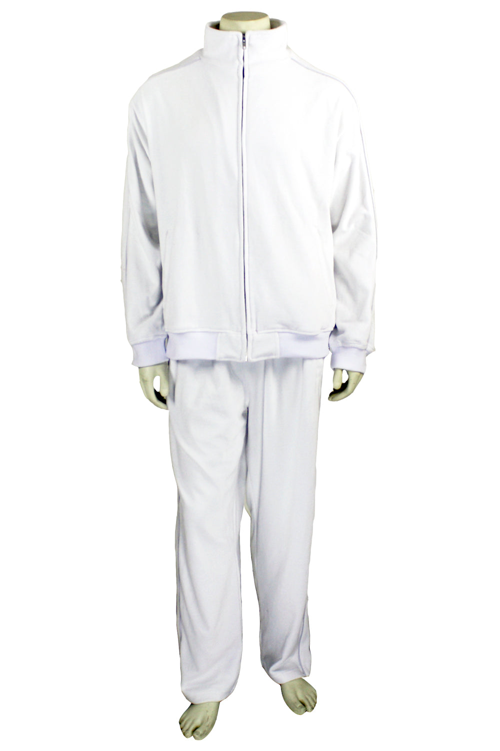 Mens All White Velour Tracksuit – Sweatsedo - Main Image
