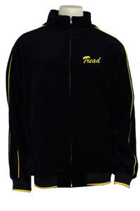 7th Operations Group Squadron black velour track jacket.  custom embroidered with callsign on the front of the jacket.