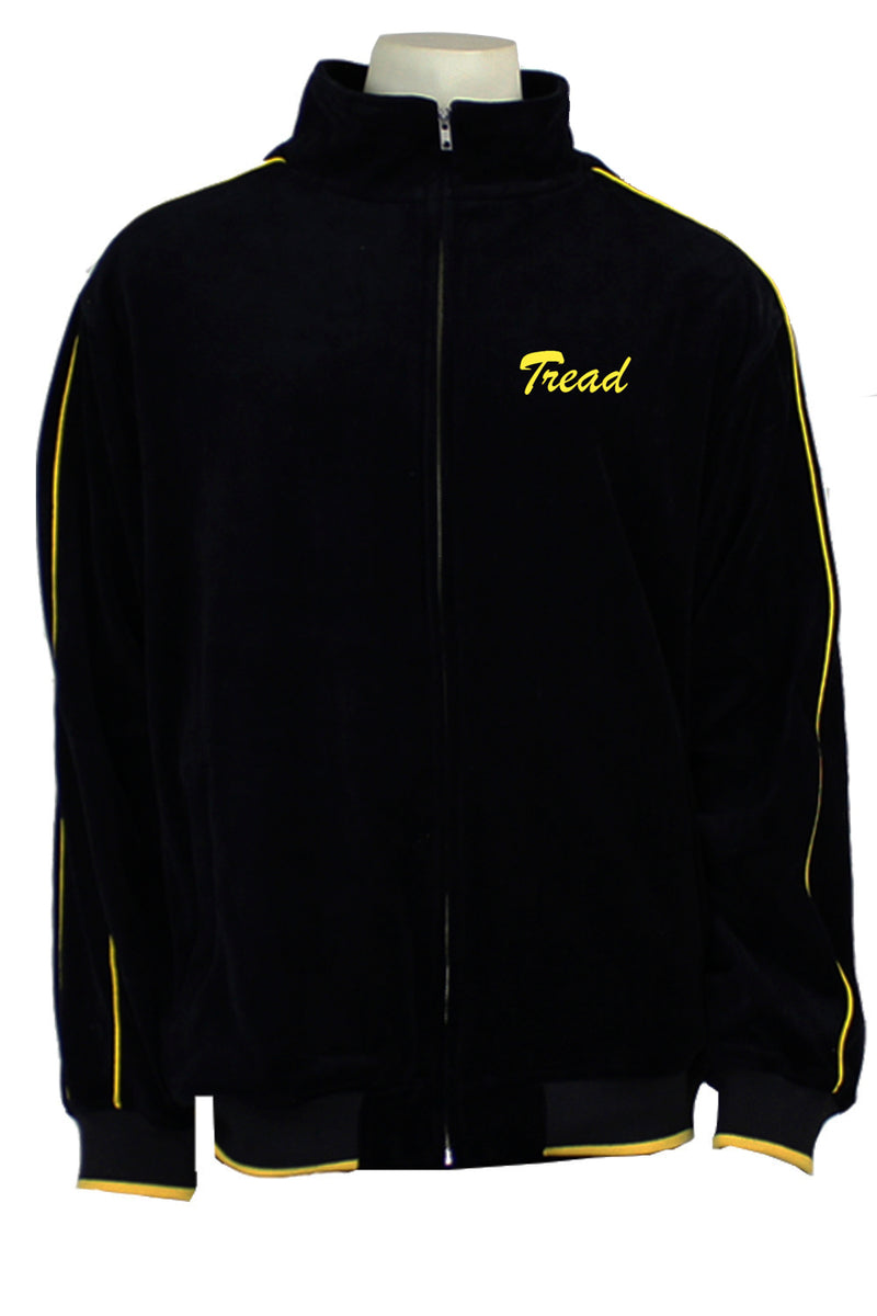 7th Operations Group Squadron black velour track jacket.  custom embroidered with callsign on the front of the jacket.