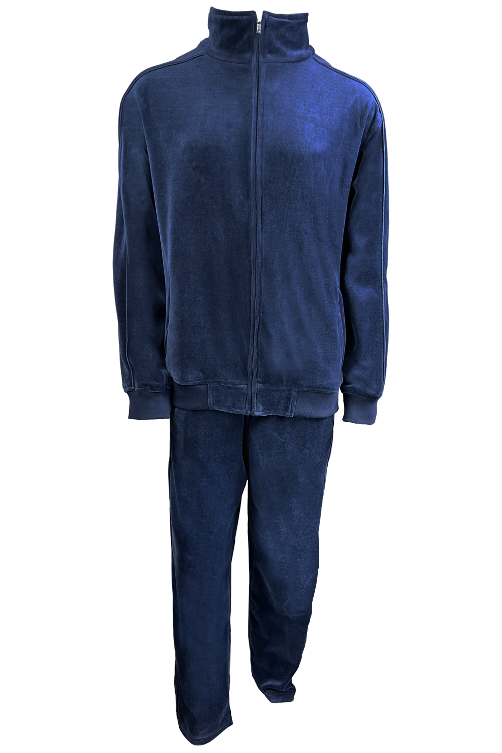 solid navy blue, mens, velour, tracksuit, custom embroidery, rhinestones, sweatsuit, jumpsuit, sweatshirt, sweat pants, track pants, track jacket