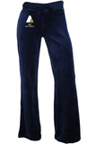 custom velour pants, navy blue tracksuit, embroidery, custom 