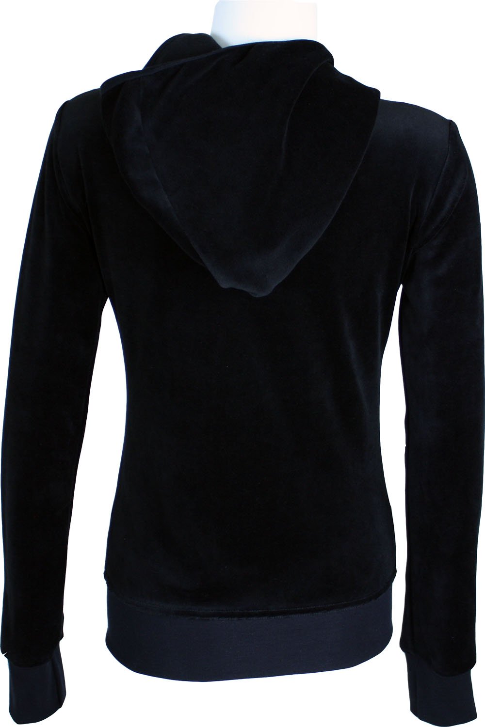 Black Velour Zip Hoodie - back