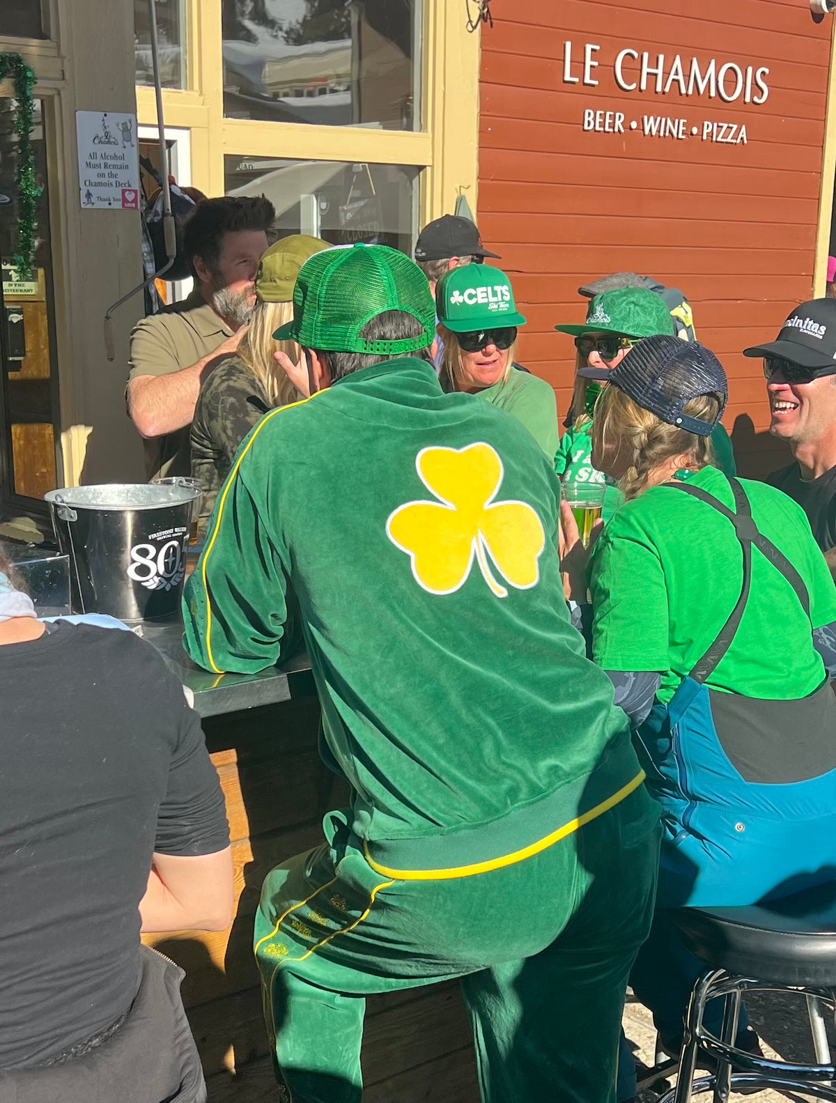 green tracksuit, sweatsedo, shamrock, irish, st. patrick's day, green velour