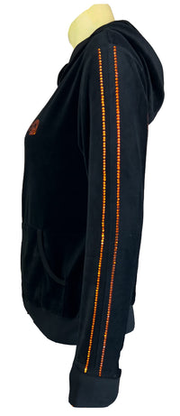 black velour hoodie and pants, rasputitsa, rhinestone, custom, sweatsuits, sweatsedo