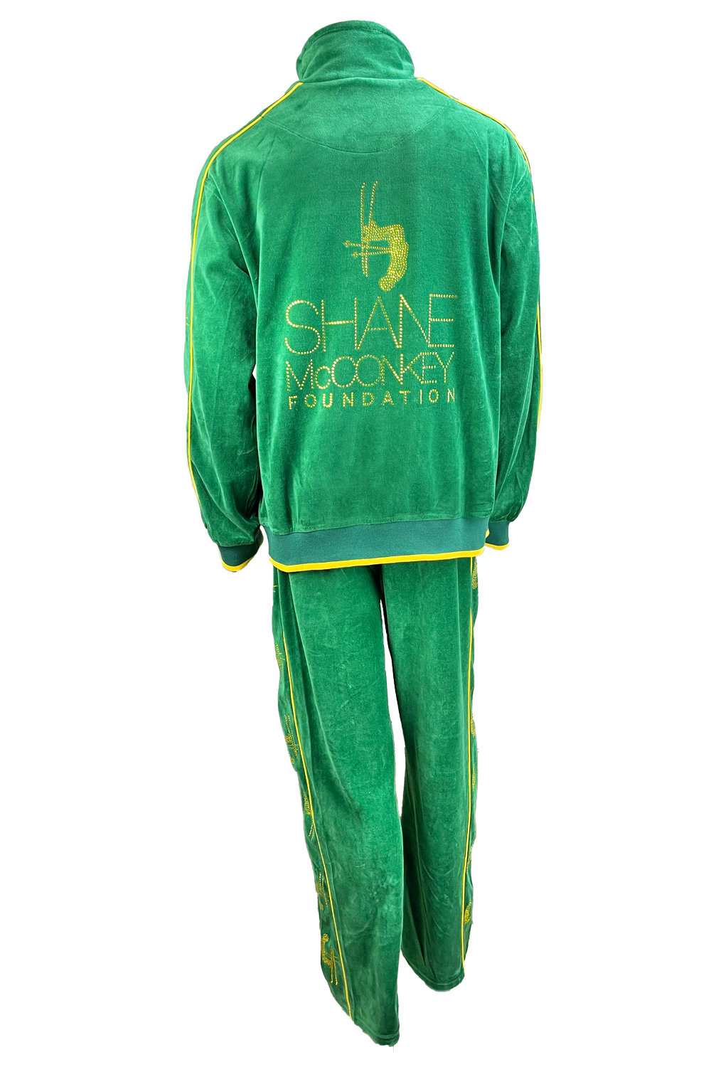 shane mcconkey, velour, tracksuit, sweatsuit, apres ski, custom rhinestones, embroidery, jacket, pants