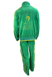 shane mcconkey, velour, tracksuit, sweatsuit, apres ski, custom rhinestones, embroidery, jacket, pants