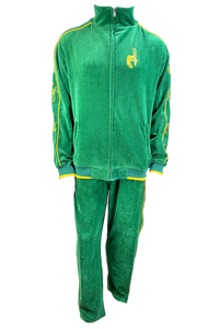 shane mcconkey, velour, tracksuit, sweatsuit, apres ski, custom rhinestones, embroidery, jacket, pants
