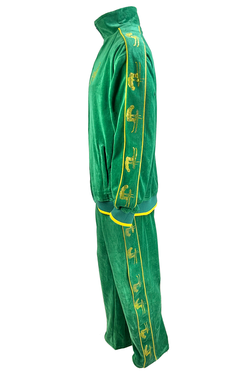 shane mcconkey, velour, tracksuit, sweatsuit, apres ski, custom rhinestones, embroidery, jacket, pants