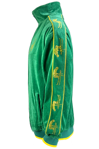 shane mcconkey, velour, track jacket sweatshirt, apres ski, custom rhinestones, embroidery, jacket