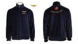 Navy Blue, velour, tracksuit, Navy adversary, Tactical Support wing, Fly Navy, sweatsuit, custom embroidery, embroidered callsign