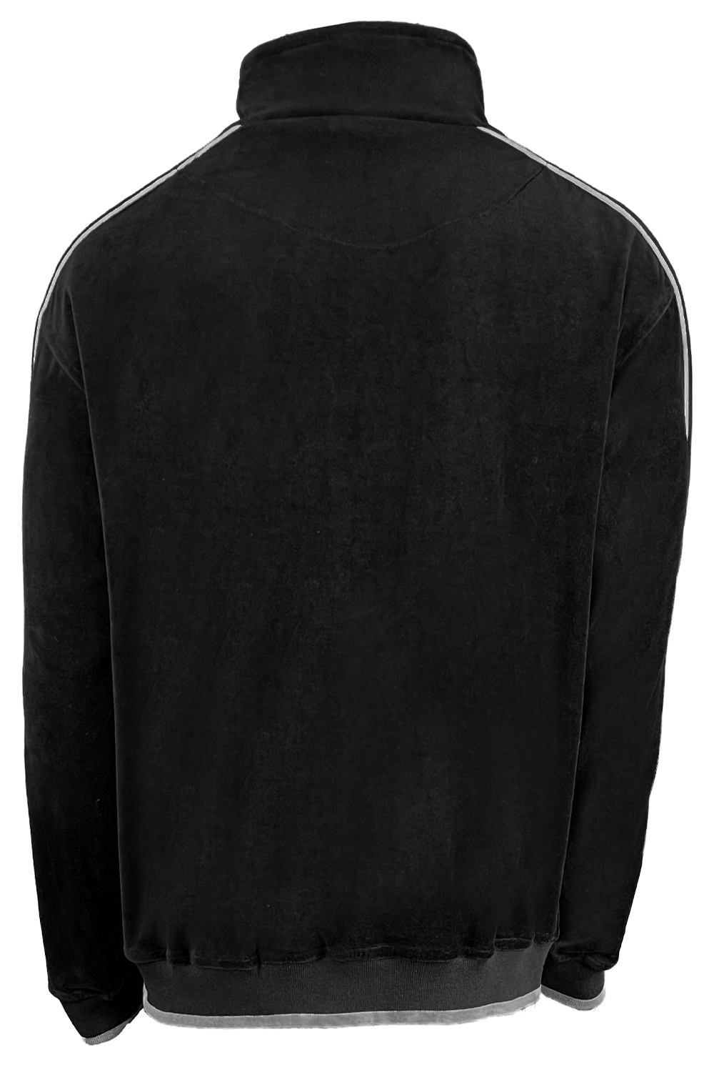 black velour track jacket with light grey trim, custom embroidery, rhinestones, sweatsuit, jumpsuit, sweatshirt, sweat pants, track pants, track jacket, 
