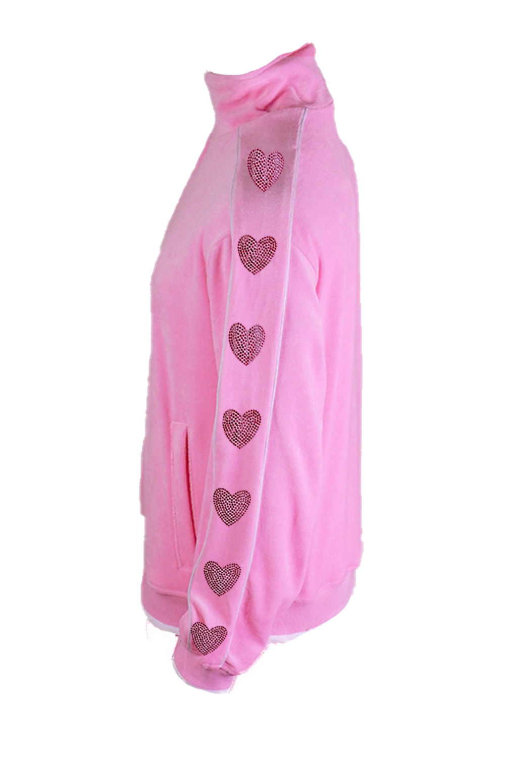 pink velour with red rhinestones tracksuit,  jacket 