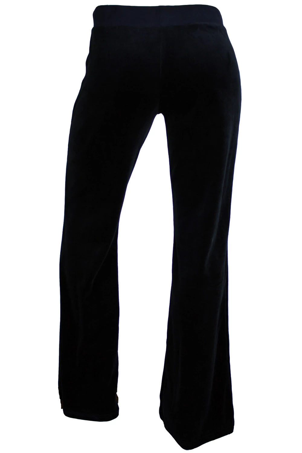 Black velour lounge pants for women
