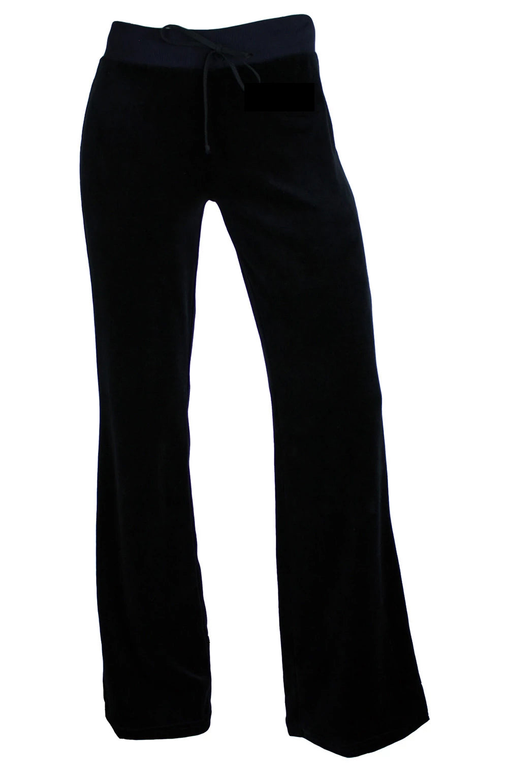 Black velour lounge pants for women.