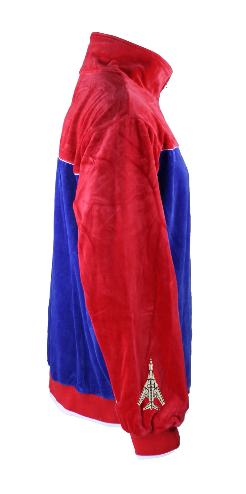 velour, usa, red, white, blue, tracksuit, sweatsuit, 2 circles consulting, custom embroidery, company swag, sweatsedo