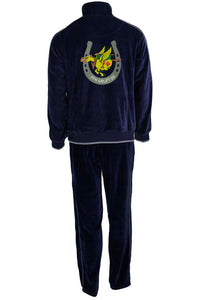 mens velour tracksuit, 8th airlift squadron, sweatsuit, sweats, navy blue, sweatsedo
