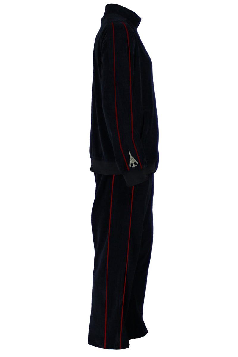 345th Bomb squadron black velour tracksuit, mens, sweatsuit, custom embroidery, Navy pilot, air force pilot, sweatsedo
