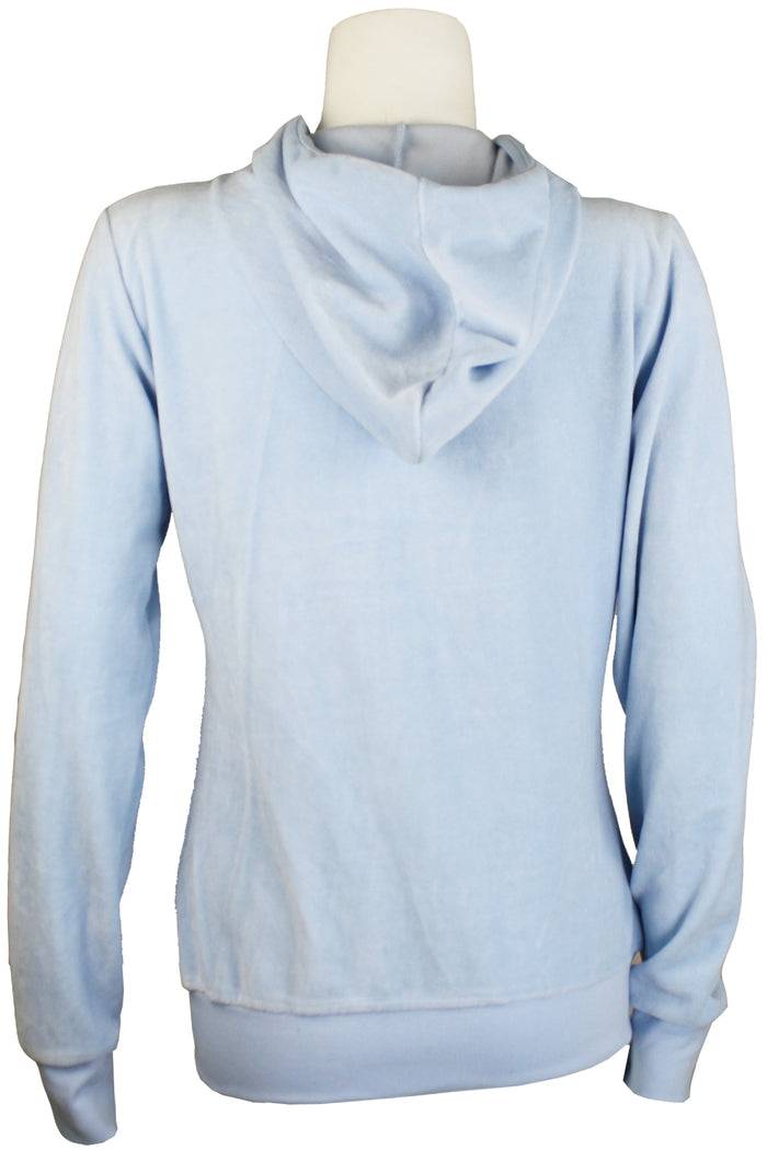 Baby Blue Velour Zip Hoodie