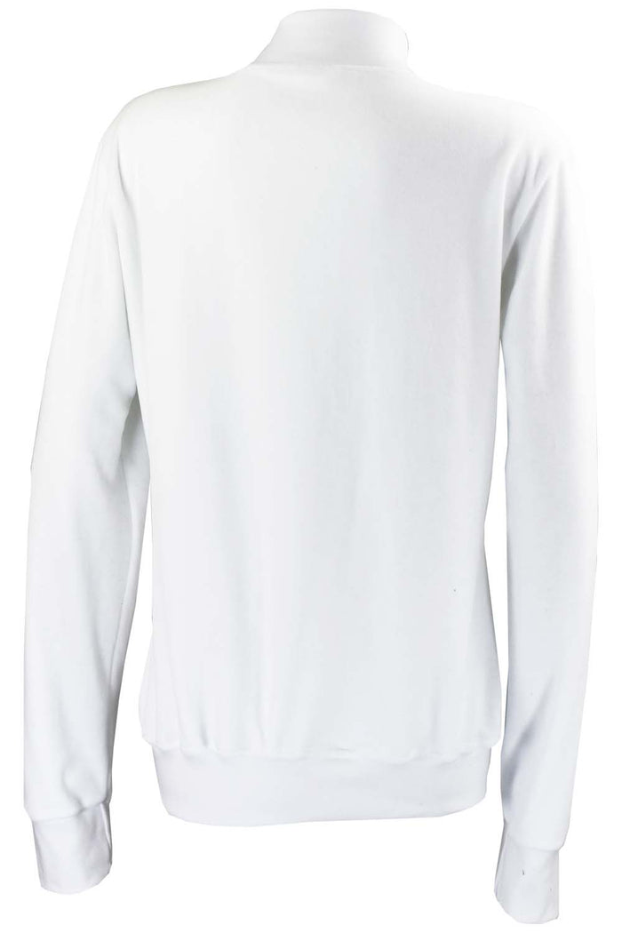 white velour zip collar jacket, sweatshirt, trackjacket, weddings, bridesmaid gift, wedding party