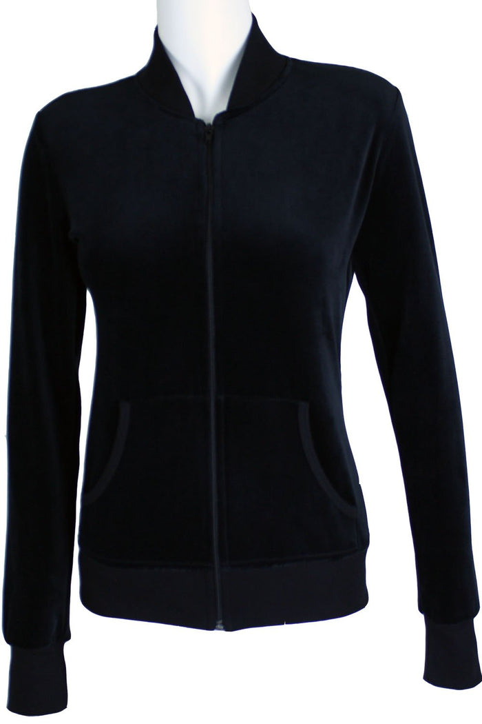 Adriana Velour Zip Collar Jacket