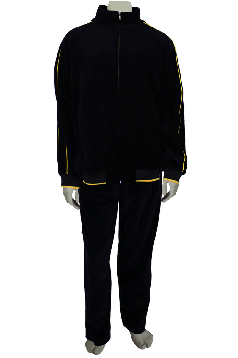 black with yellow trim, steelers, pittsburg, penguins, beeliners, mens, velour, tracksuit, custom embroidery, rhinestones, sweatsuit, jumpsuit, sweatshirt, sweat pants, track pants, track jacket mens, sweatshirt, sweatpants, jumpsuit, sweatsedo