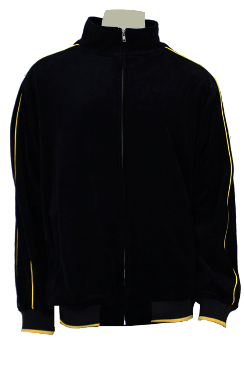 black with yellow trim, steelers, pittsburg, penguins, beeliners, mens, velour, tracksuit, custom embroidery, rhinestones, sweatsuit, jumpsuit, sweatshirt, sweat pants, track pants, track jacket mens, sweatshirt, sweatpants, jumpsuit, sweatsedo
