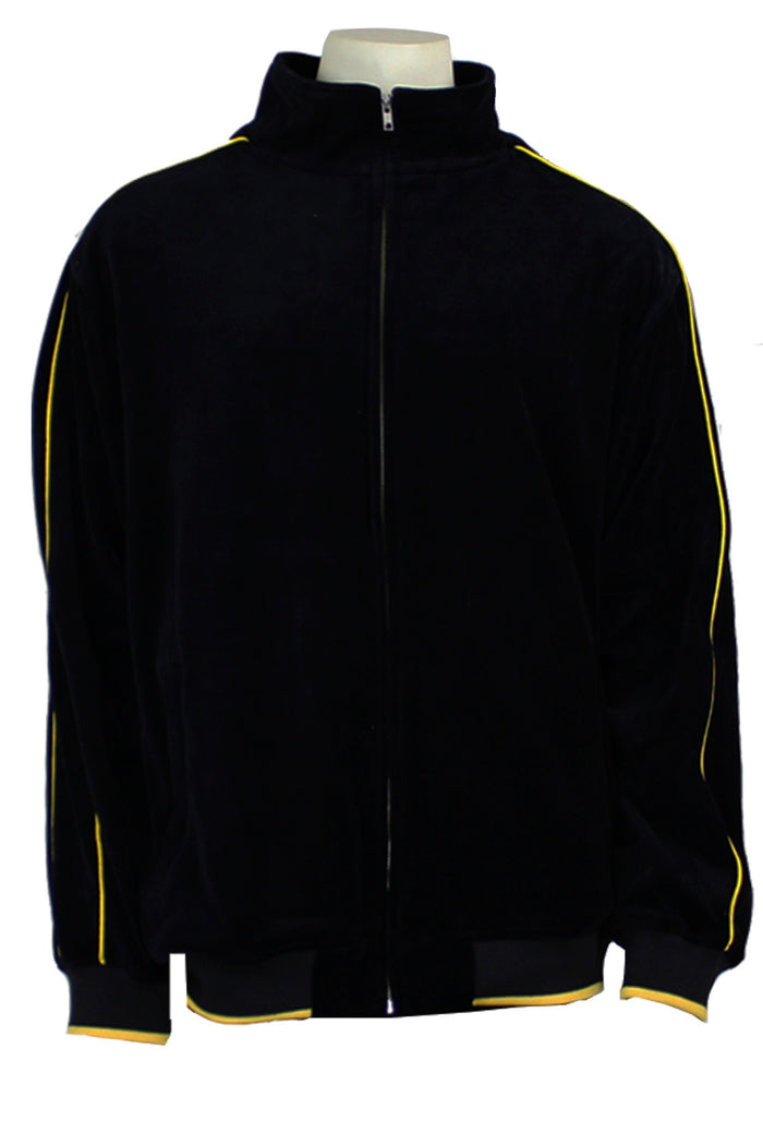 black with yellow trim, steelers, pittsburg, penguins, beeliners, mens, velour, tracksuit, custom embroidery, rhinestones, sweatsuit, jumpsuit, sweatshirt, sweat pants, track pants, track jacket mens, sweatshirt, sweatpants, jumpsuit, sweatsedo