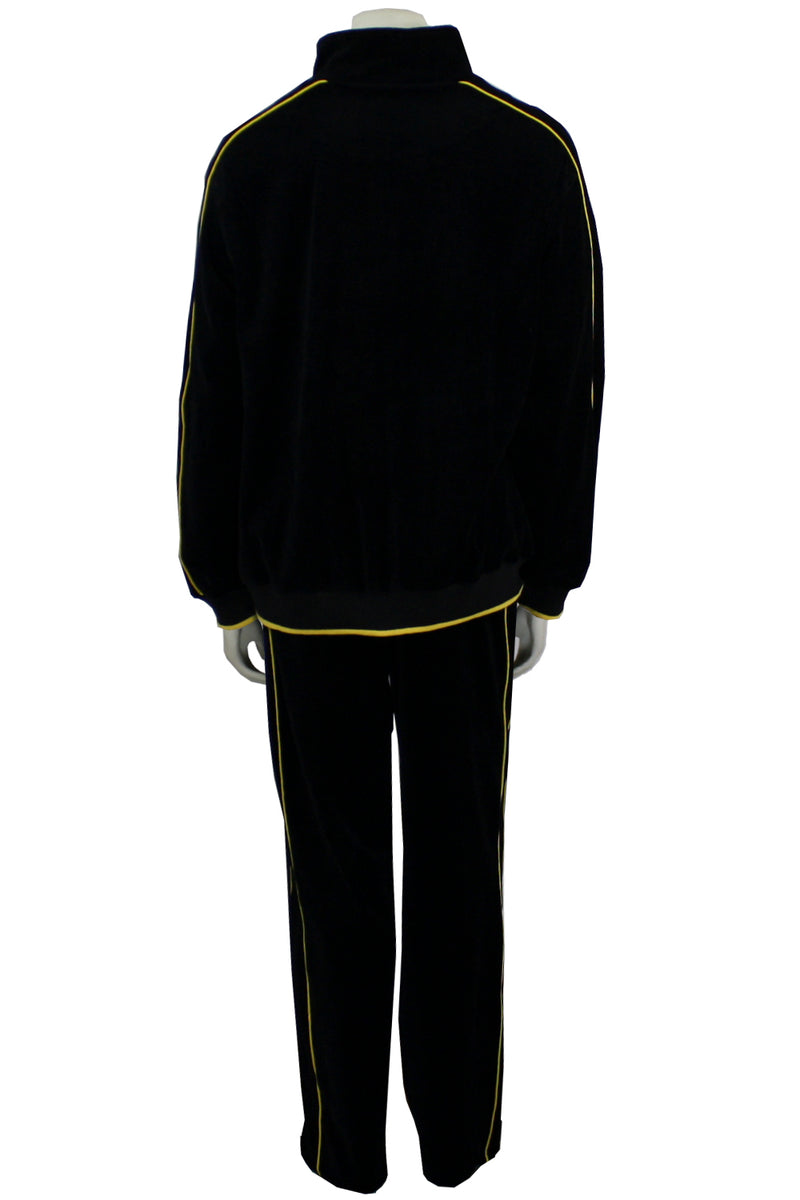 black with yellow trim, steelers, pittsburg, penguins, beeliners, mens, velour, tracksuit, custom embroidery, rhinestones, sweatsuit, jumpsuit, sweatshirt, sweat pants, track pants, track jacket mens, sweatshirt, sweatpants, jumpsuit, sweatsedo