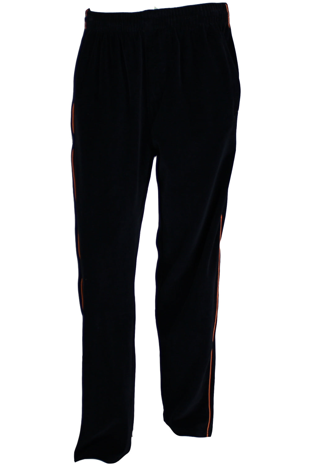 Mens Black Velour Tracksuit with Orange Piping| El Tigre | Sweatsedo Mens Black Velour Tracksuit with Orange Piping| El Tigre | Sweatsedo