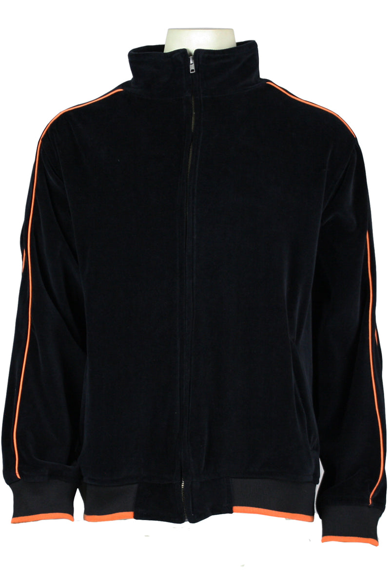 black with orange trim, cincinnati, bengals, mens, velour, tracksuit, custom embroidery, rhinestones, sweatsuit, jumpsuit, sweatshirt, sweat pants, track pants, track jacket mens, sweatshirt, sweatpants, jumpsuit, sweatsedo