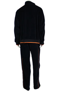 black with orange trim, cincinnati, bengals, mens, velour, tracksuit, custom embroidery, rhinestones, sweatsuit, jumpsuit, sweatshirt, sweat pants, track pants, track jacket mens, sweatshirt, sweatpants, jumpsuit, sweatsedo