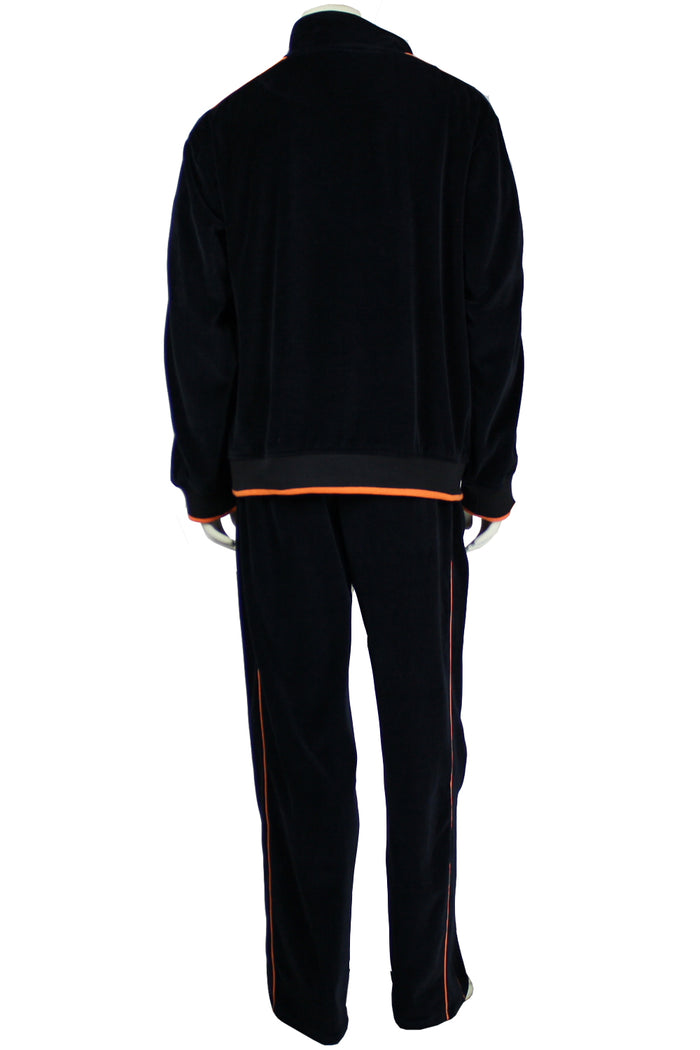 black with orange trim, cincinnati, bengals, mens, velour, tracksuit, custom embroidery, rhinestones, sweatsuit, jumpsuit, sweatshirt, sweat pants, track pants, track jacket mens, sweatshirt, sweatpants, jumpsuit, sweatsedo