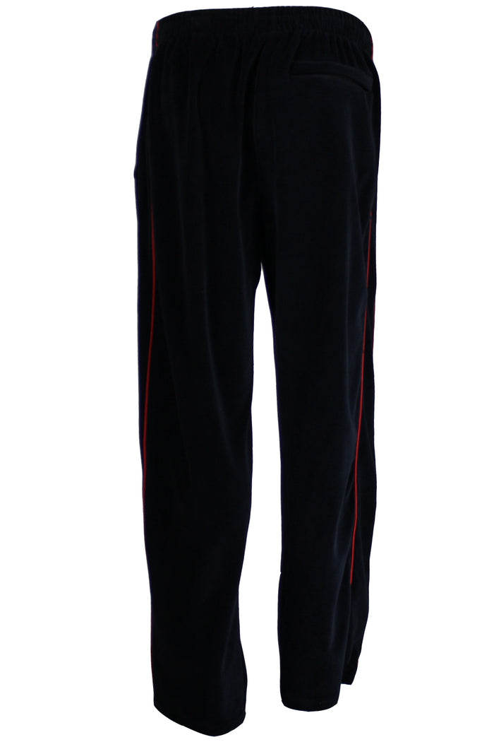 black with red trim, mens, velour, tracksuit, custom embroidery, rhinestones, sweatsuit, jumpsuit, sweatshirt, sweat pants, track pants, track jacket mens, sweatshirt, sweatpants, jumpsuit, sweatsedo