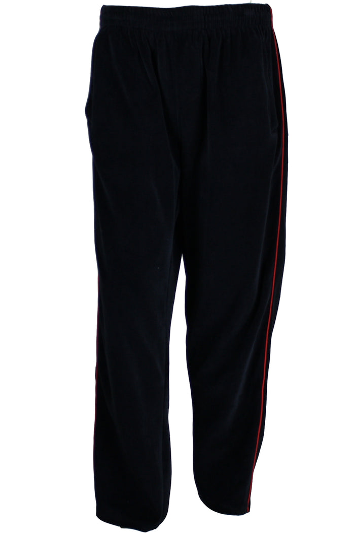 black with red trim, mens, velour, tracksuit, custom embroidery, rhinestones, sweatsuit, jumpsuit, sweatshirt, sweat pants, track pants, track jacket mens, sweatshirt, sweatpants, jumpsuit, sweatsedo