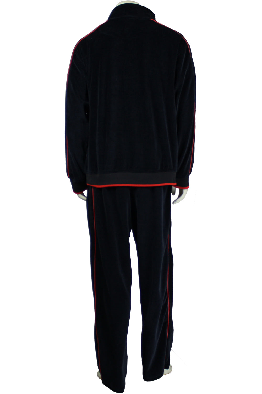 black with red trim, mens, velour, tracksuit, custom embroidery, rhinestones, sweatsuit, jumpsuit, sweatshirt, sweat pants, track pants, track jacket mens, sweatshirt, sweatpants, jumpsuit, sweatsedo