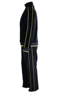 black with yellow trim, steelers, pittsburg, penguins, beeliners, mens, velour, tracksuit, custom embroidery, rhinestones, sweatsuit, jumpsuit, sweatshirt, sweat pants, track pants, track jacket mens, sweatshirt, sweatpants, jumpsuit, sweatsedo