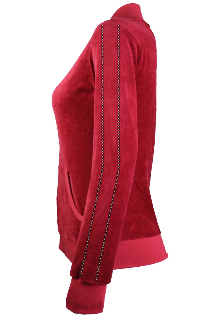 Syrah Velour Zip Collar Jacket