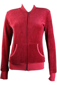 Burgundy Zip Collar Jacket