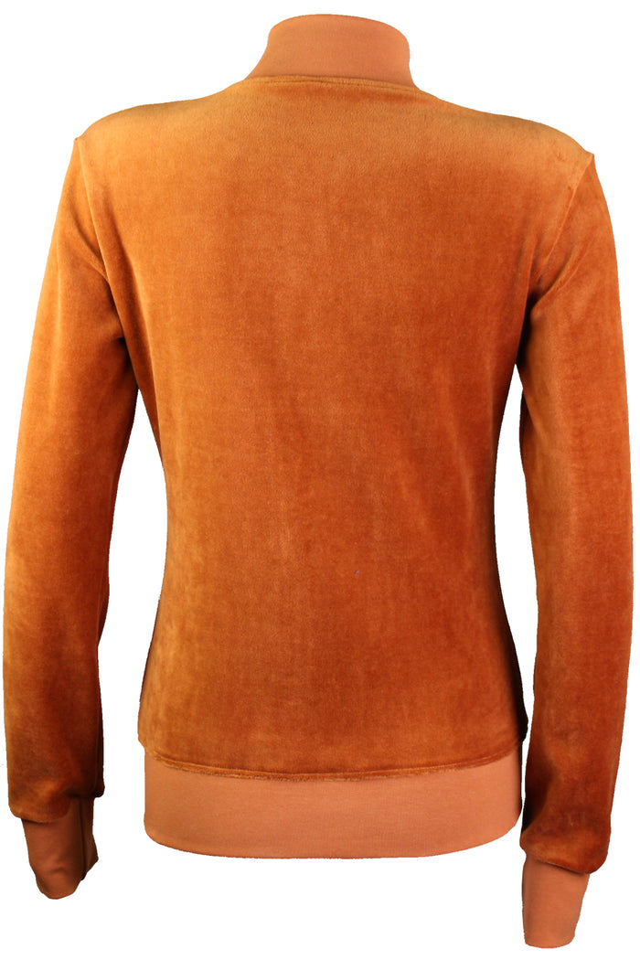 Burnt Orange Zip Collar Jacket
