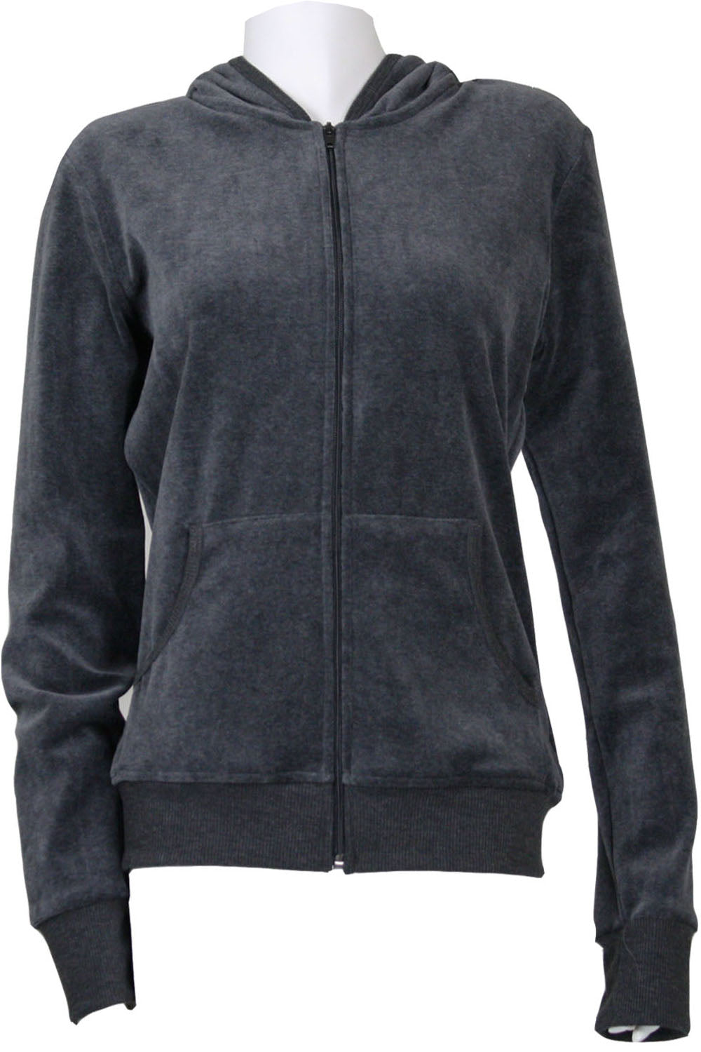 New T by Alexander Wang Heather Gray Scuba Zip Front Hoodie