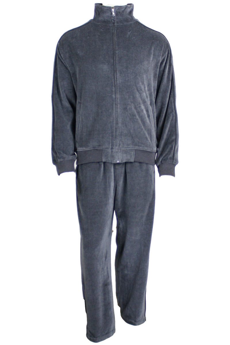 gray, charcoal gray, mens, velour, tracksuit, custom embroidery, rhinestones, sweatsuit, jumpsuit, sweatshirt, sweat pants, track pants, track jacket