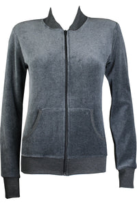 Charcoal Gray Zip Collar Jacket
