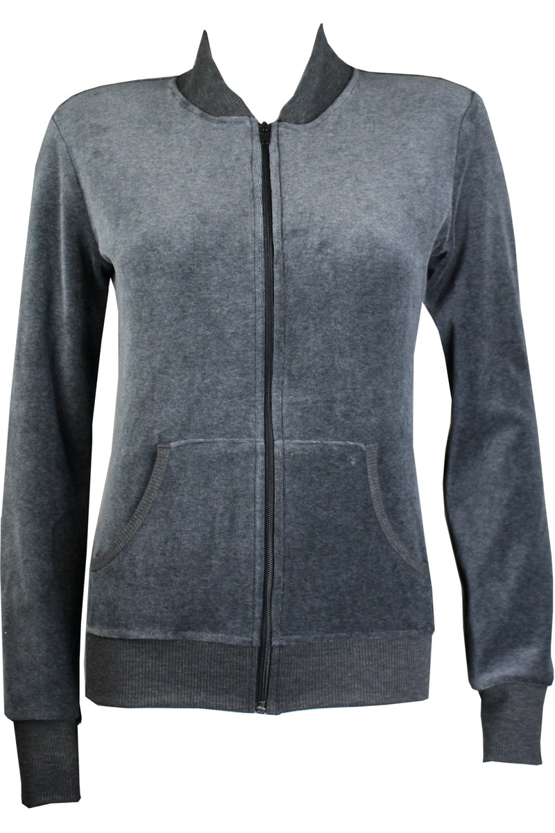 Charcoal Gray Zip Collar Jacket