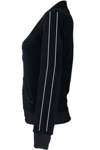 Adriana Velour Zip Collar Jacket