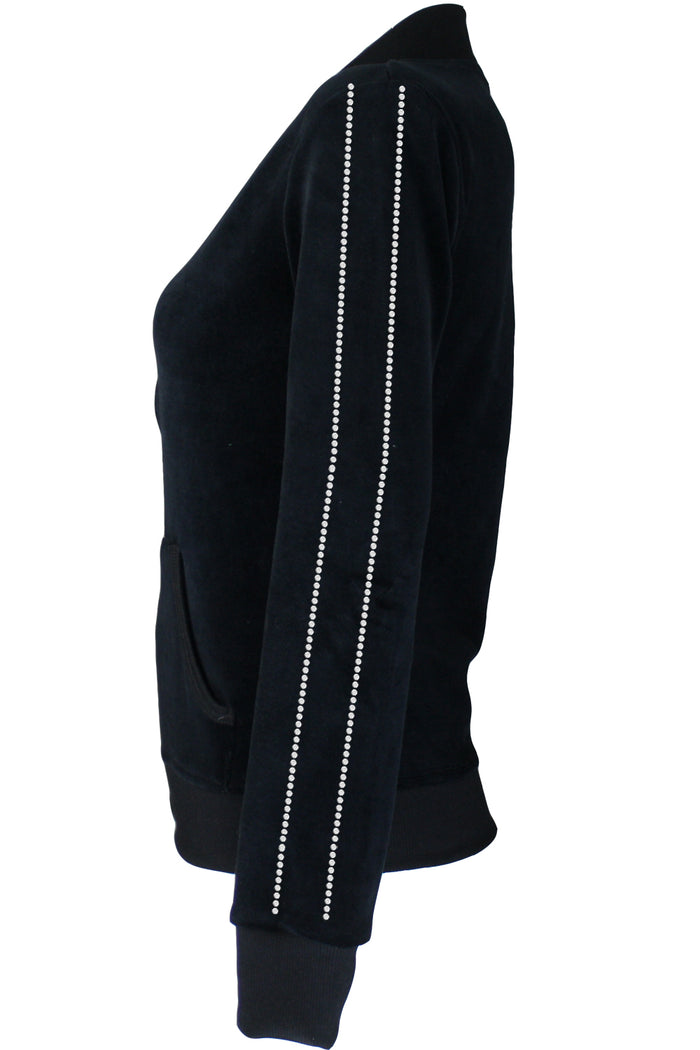 Adriana Velour Zip Collar Jacket