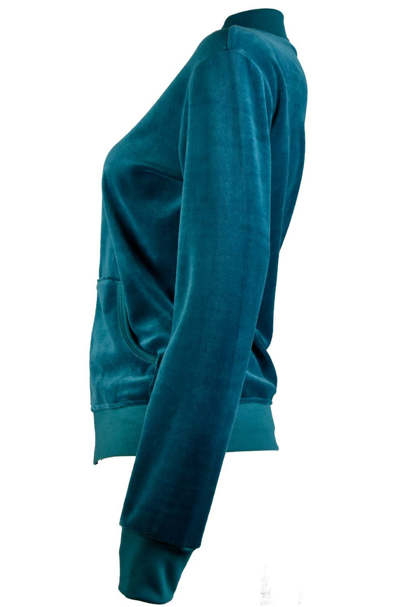 Teal Zip Collar Jacket